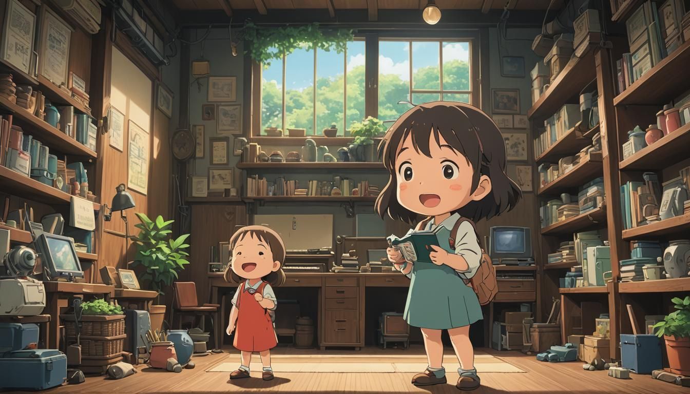 Chibi-Style Baby Girl Singing, Anime Key Visual