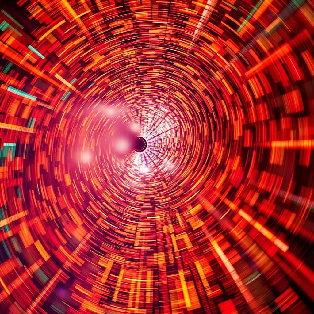 Vibrant Catherine Wheel Firework in Hyperrealistic Macro Sho...