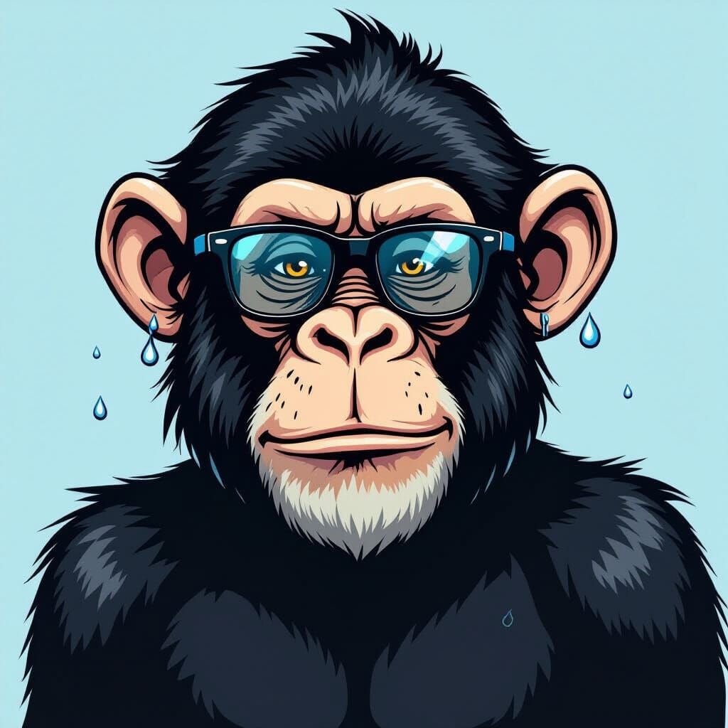 Man-Monkey Hybrid with Glasses