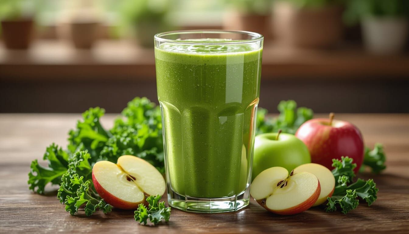 Refreshing Green Smoothie With Apple and Kale