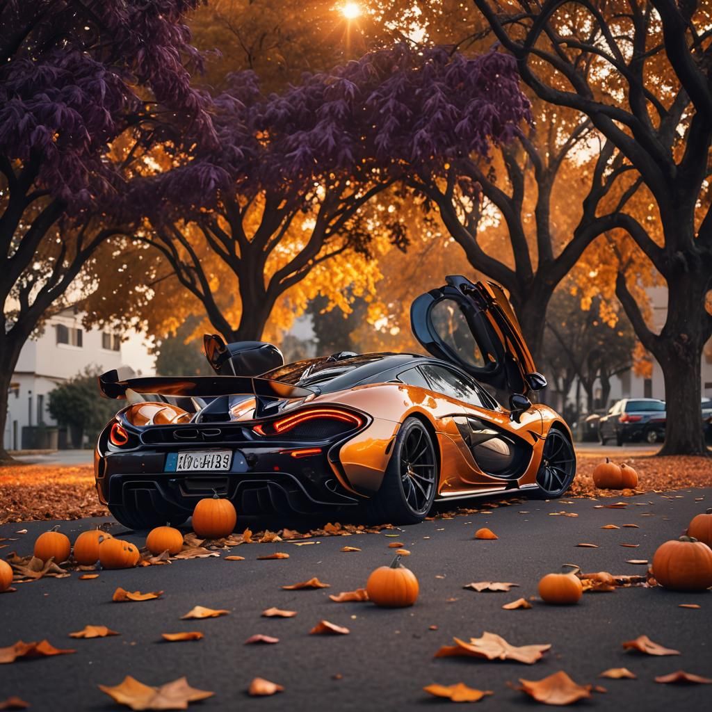 McLaren P1 Halloween Automotive Photography in Autumn