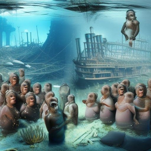 Groundhog Day Merfolk Party in Titanic Wreckage