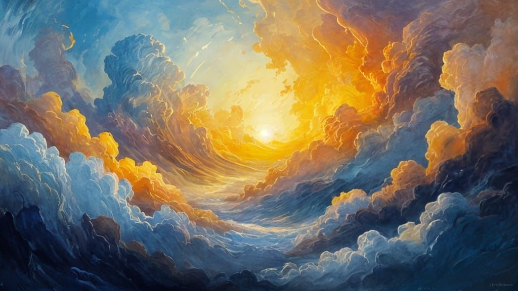 Dreamlike Landscape in Warm, Vibrant Hues