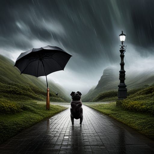 Black Pug's Rainy Day Performance