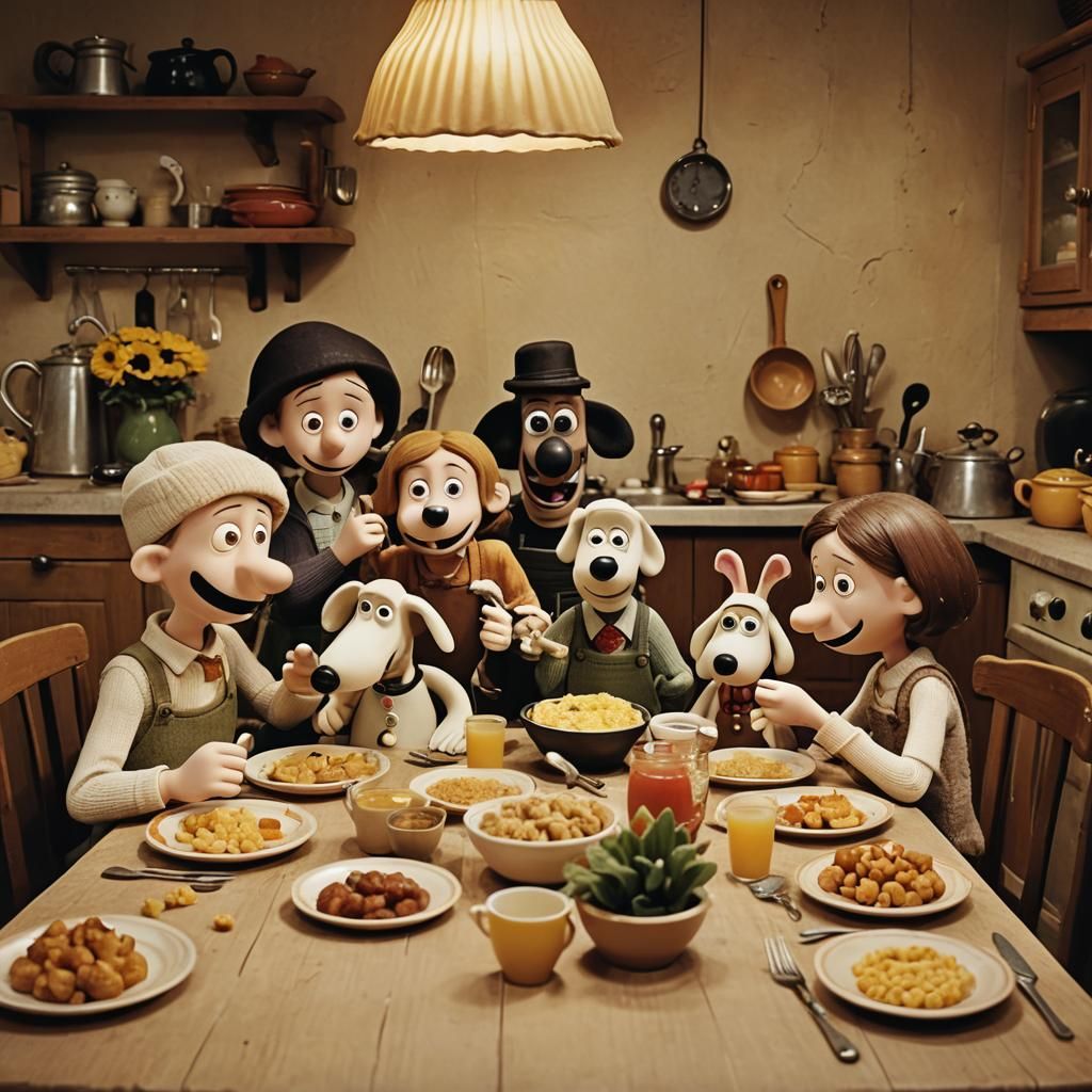 Children's Meal in Claymation Style