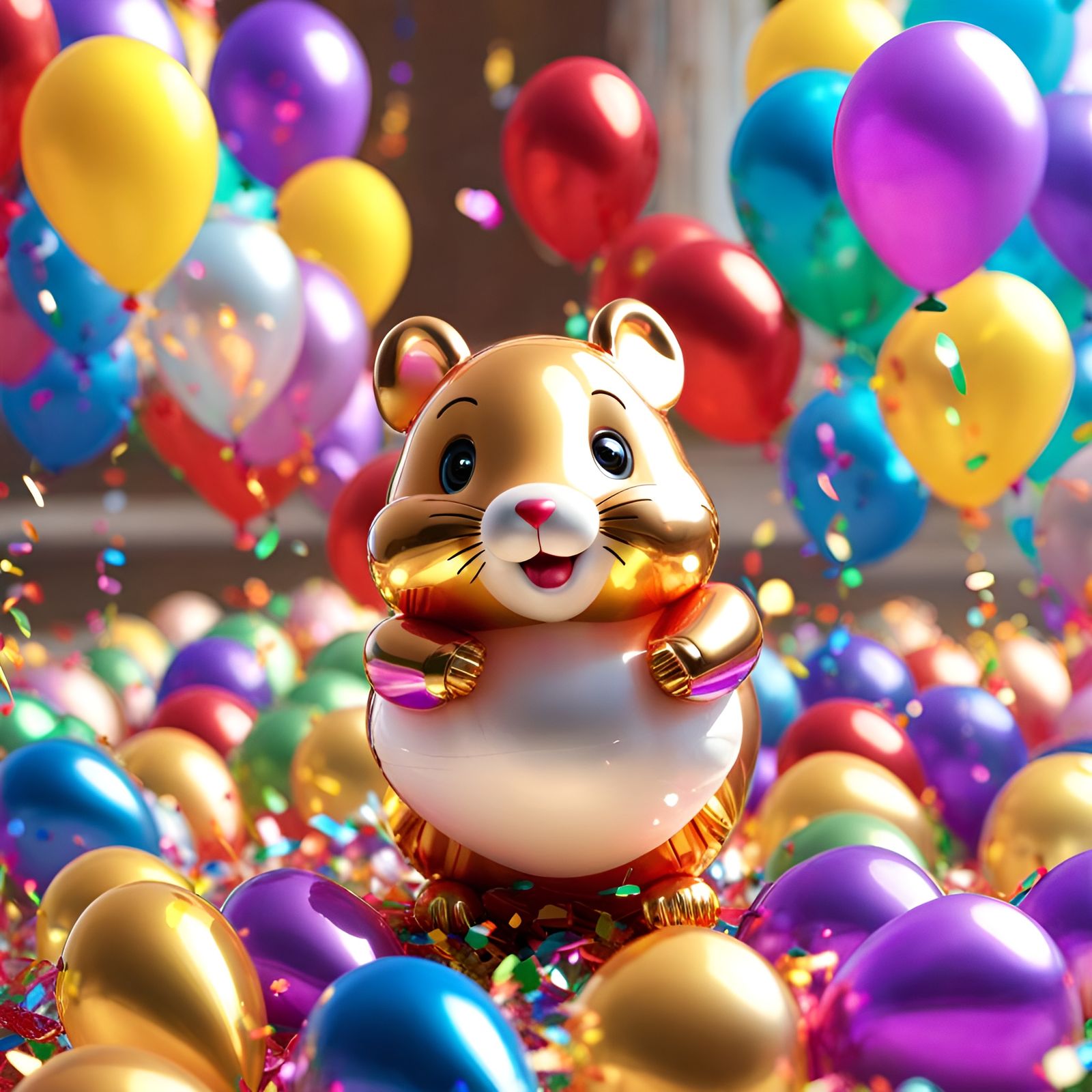 Whimsical Hamster Balloon