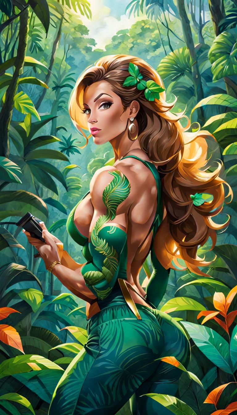 Anime Style Portrait of a Female Bodybuilder