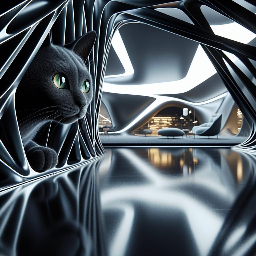 Futuristic Feline: A Cat's Gaze into Tomorrow