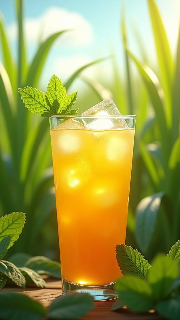 Sugarcane Juice in Sunlit Field, Concept Art