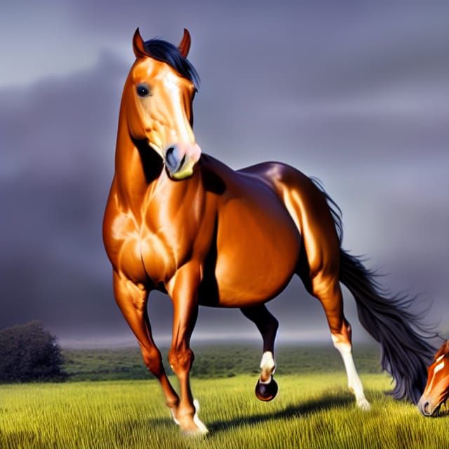 Photorealistic Lipizzan Horse Rearing Up