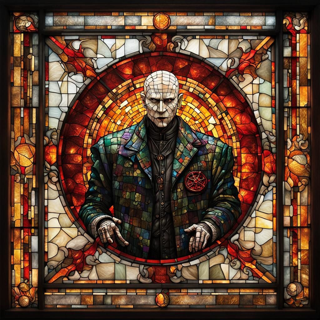 Pinhead in Stained Glass From Hellraiser