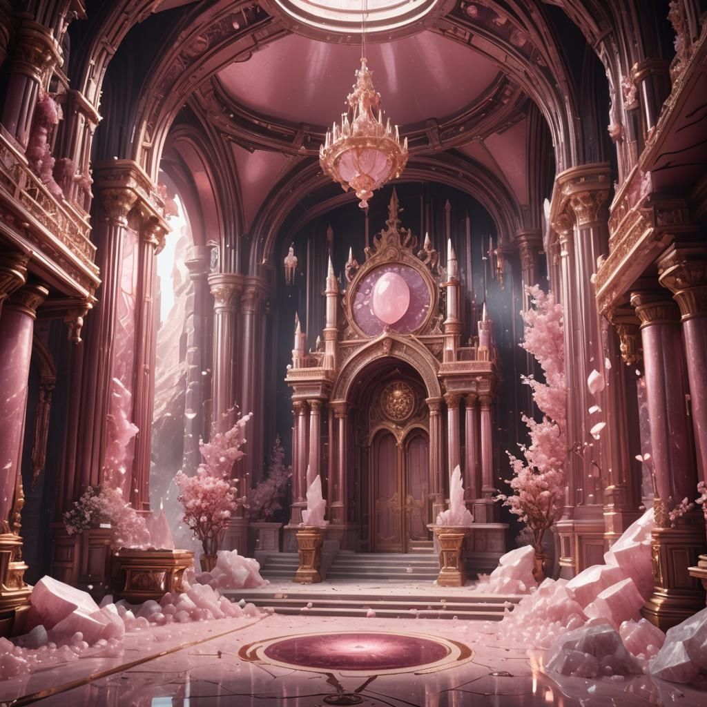 Fantastical Rose Quartz Throne Room Concept Art