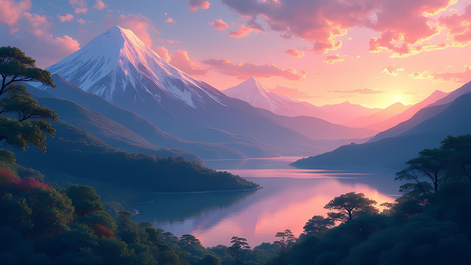 Anime Landscape Art in Studio Ghibli Style