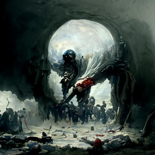 Gustave Doré Style War Horror Illustration