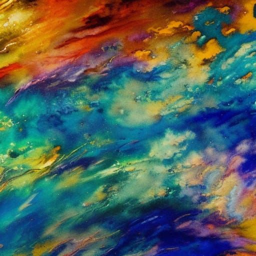 Vibrant Coastline in Impressionistic Oil Painting Style