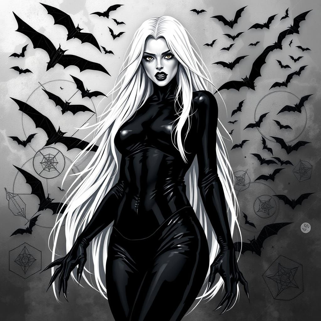 Gothic Vampire Goddess in Cubist Style