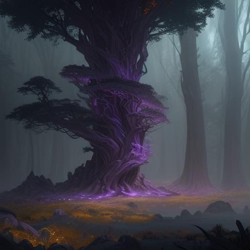 Dark Fantasy Curvy Tree Concept Art