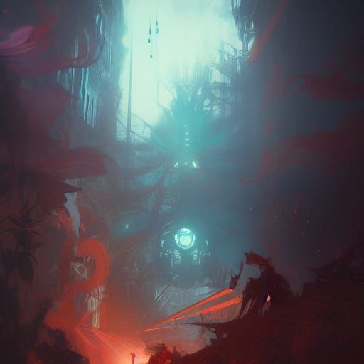 Shinigami Concept Art in Orange and Teal