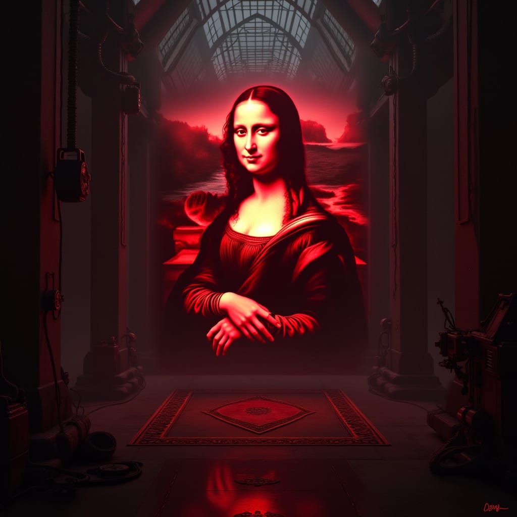 Mona in a High-Tech Laboratory of Dark Futurism