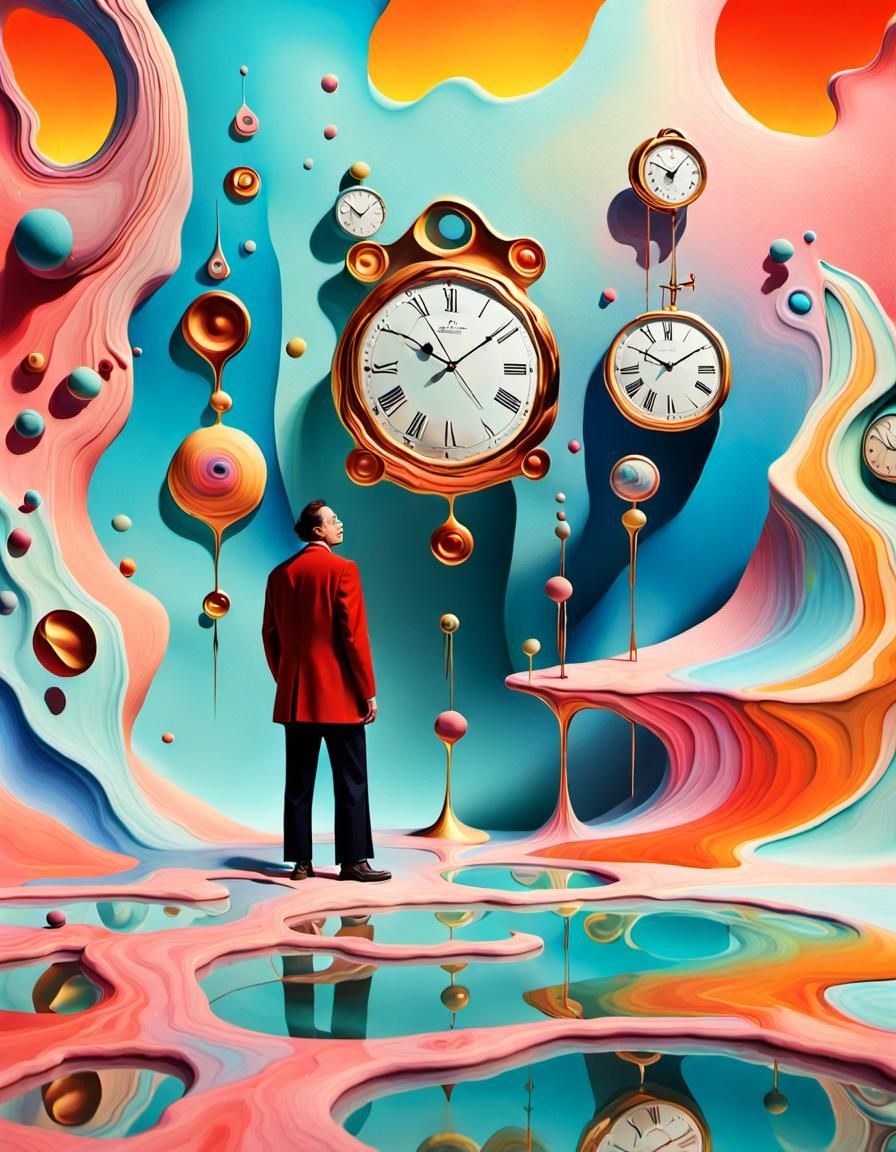 Surreal Dreamscape with Abstract Objects in Pastel Colors