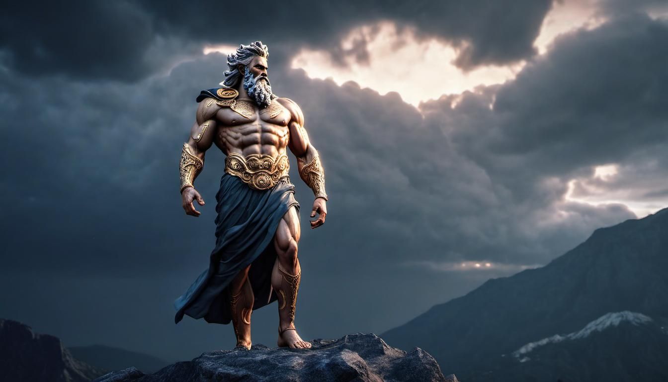 Zeus on Mount Olympus at Dawn