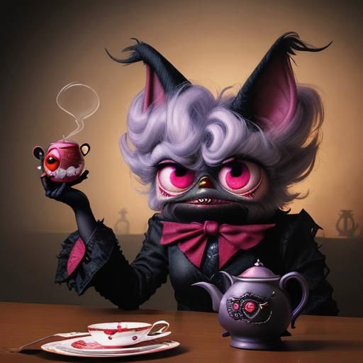Nightmare Furby's Bloody Tea Party: Comic Book Art