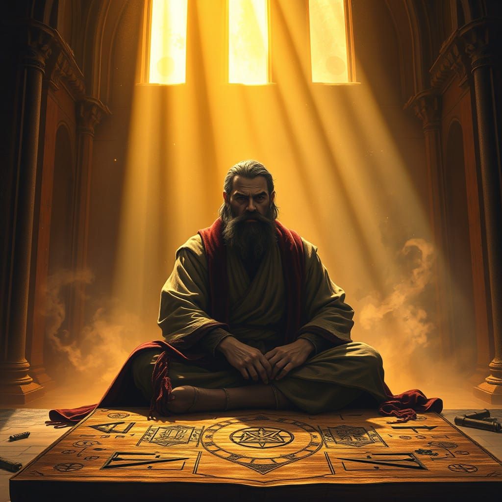 Mystic Contemplation in a Gothic Sanctum