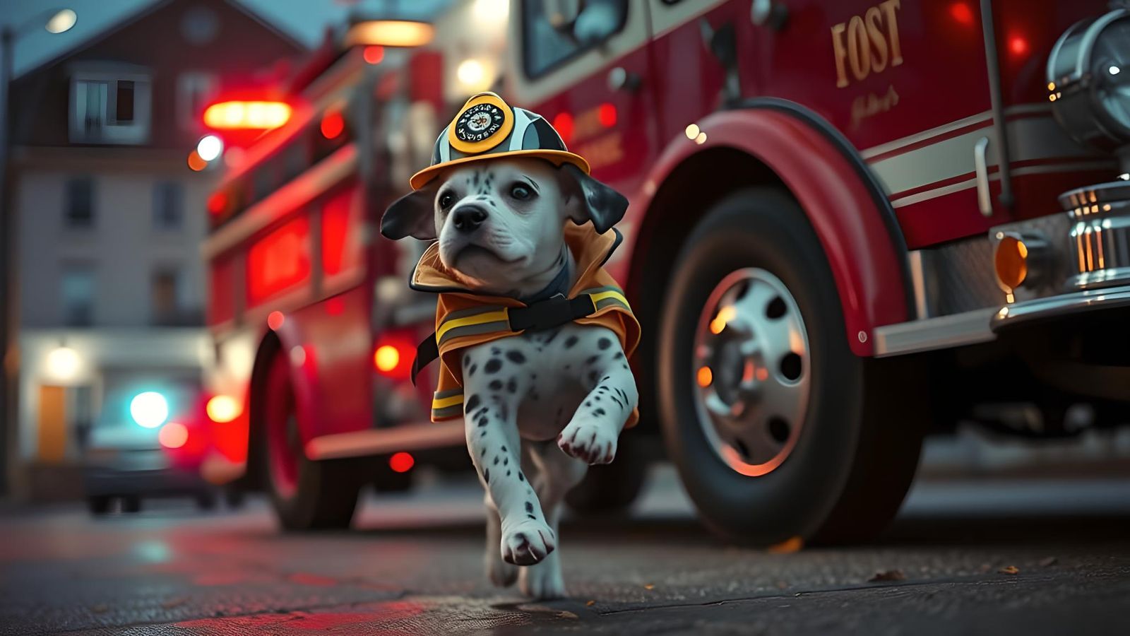 Dalmatian Firefighter Puppy on Duty