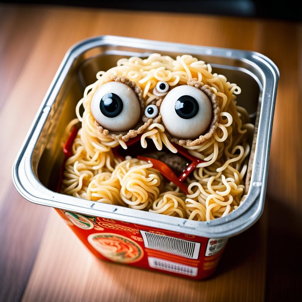 Ramen Monster Emerges From Takeout Container