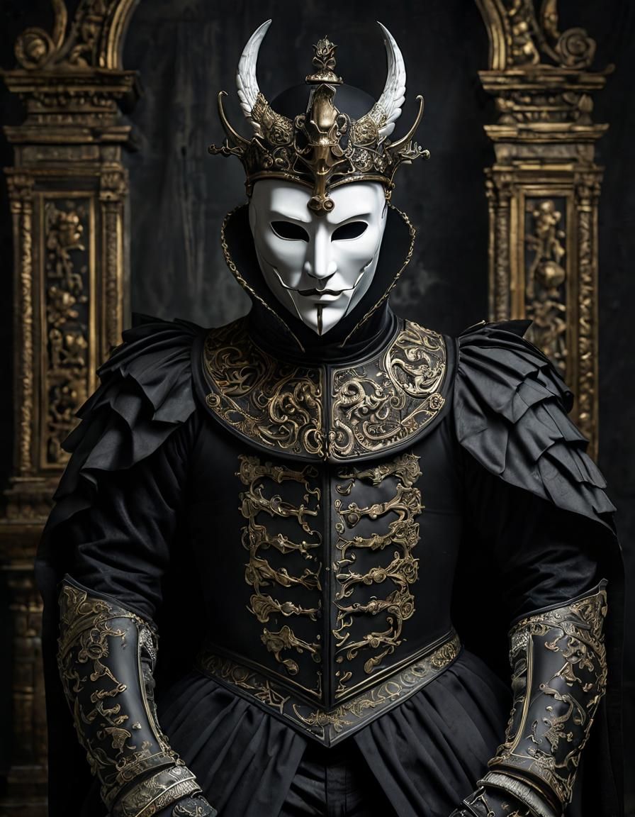 Cracked Porcelain Mask of an Emperor, Matte Photo