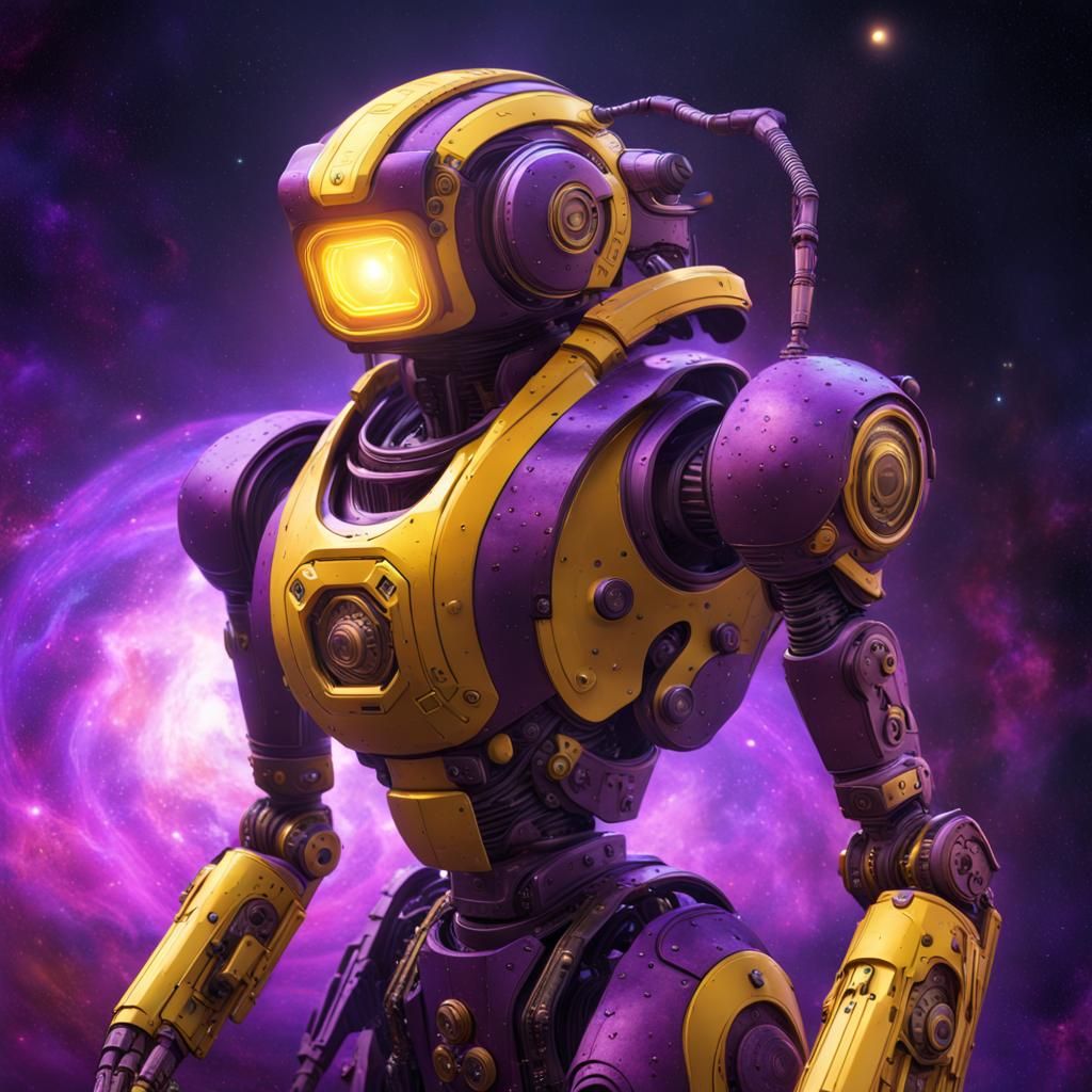 Cosmic Robot in Deep Space: Digital Art