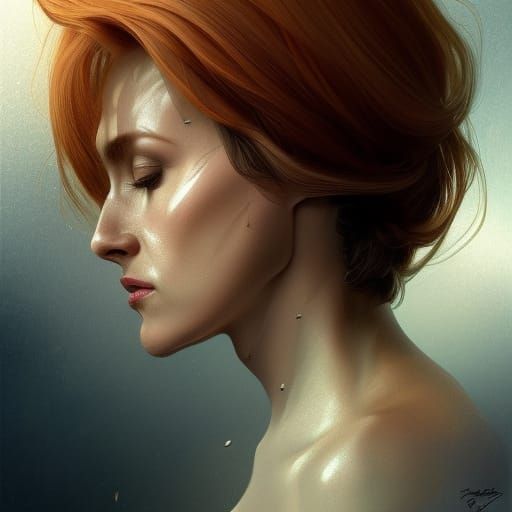 Surreal Brain-Shaped Tree Portrait in Art Nouveau Style