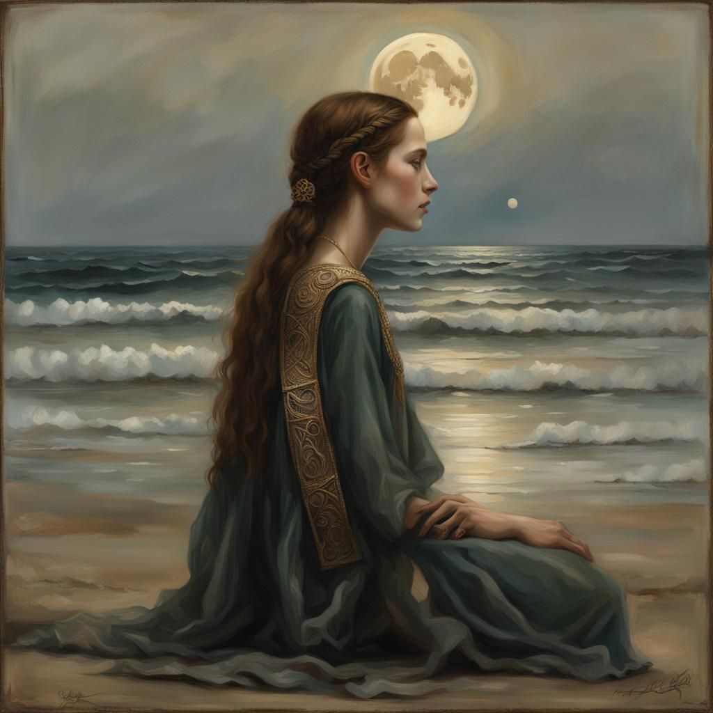 Celtic Woman Portrait in Romantic Style