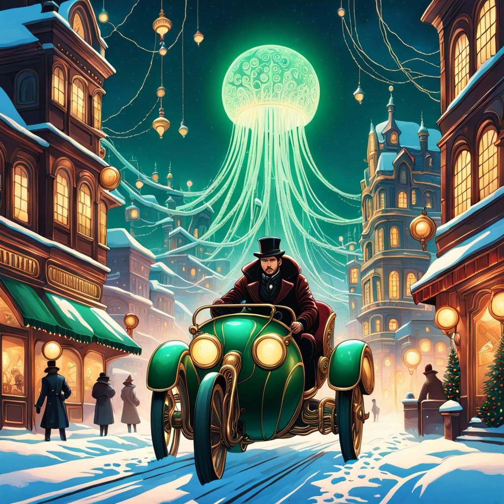 Steampunk Octopus Sidecar in Vintage Aesthetic