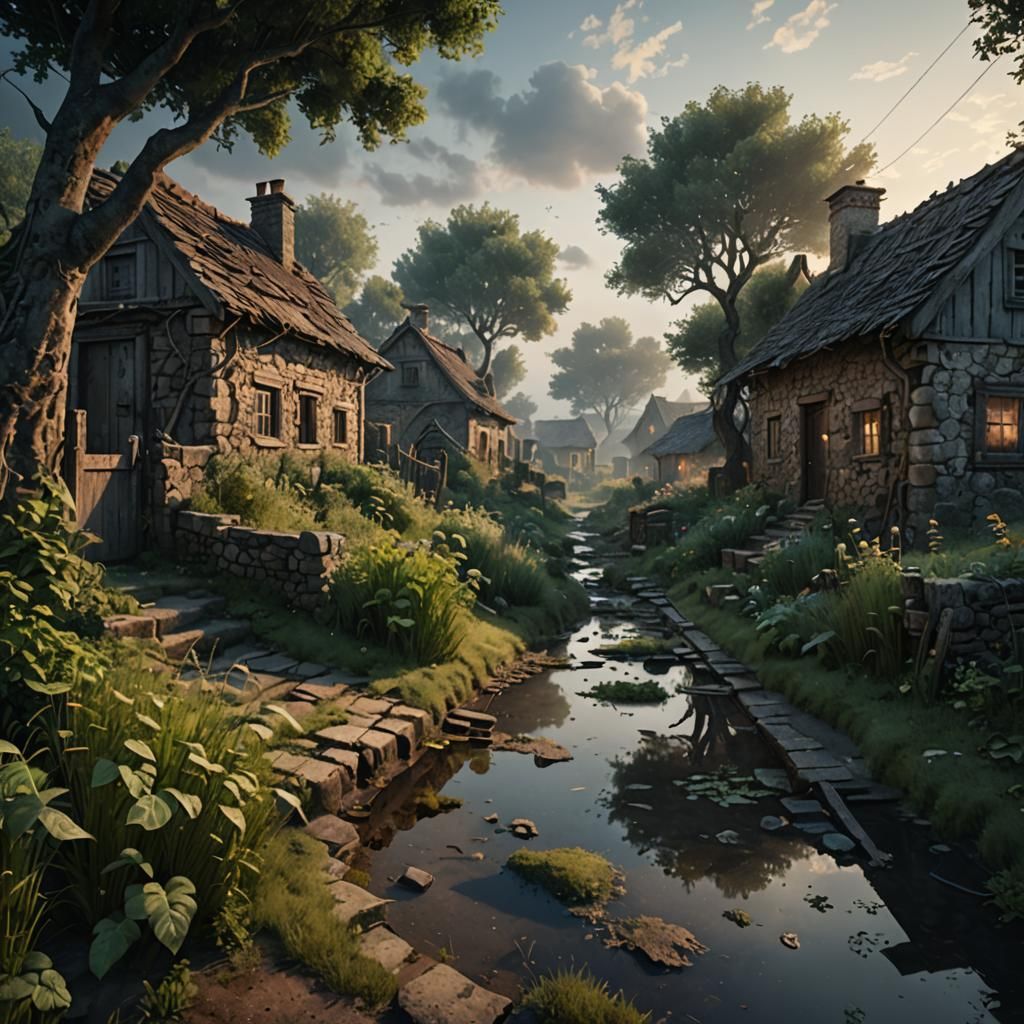 Abandoned village lane