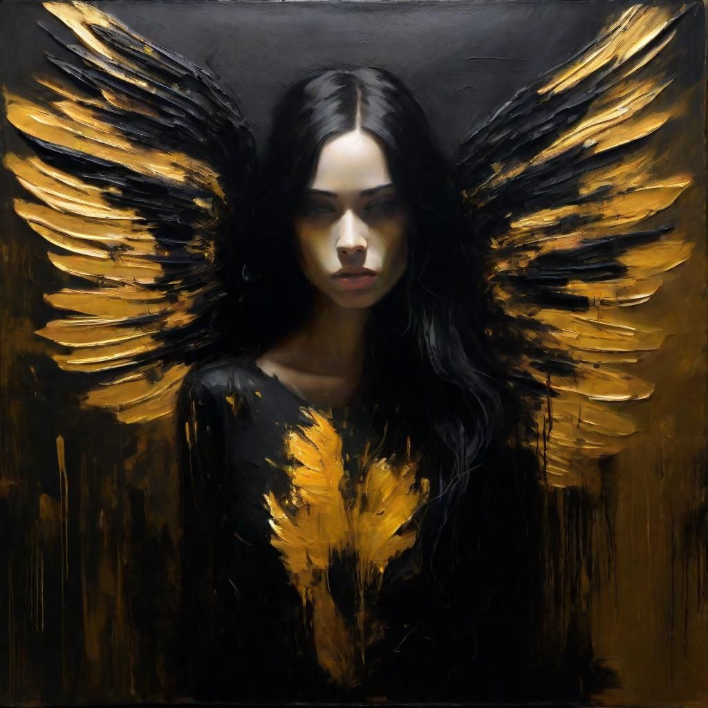 Golden Hope Emerges: Grunge Style Painting