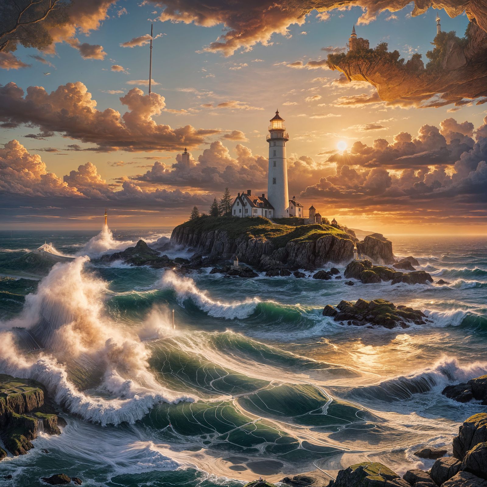 Lighthouse on a Stormy Coastline