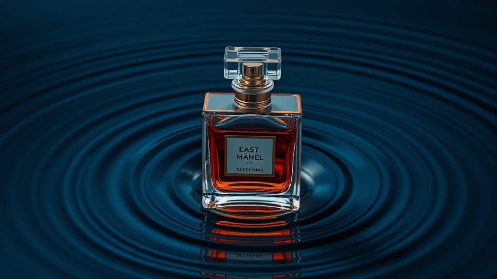 Elegant Perfume Bottle in Water, Nagel Style