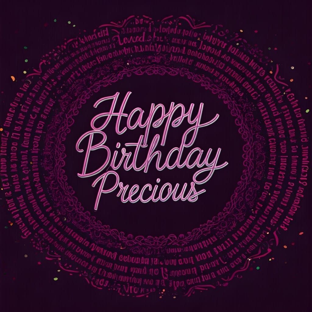 Happy Birthday Precious Poster in Digital Art Style