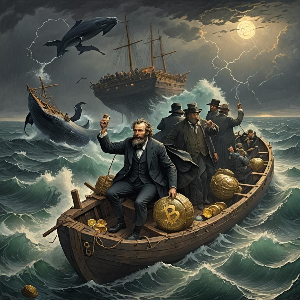 Castaway Businessman Protects Bitcoin from Whale in Storm