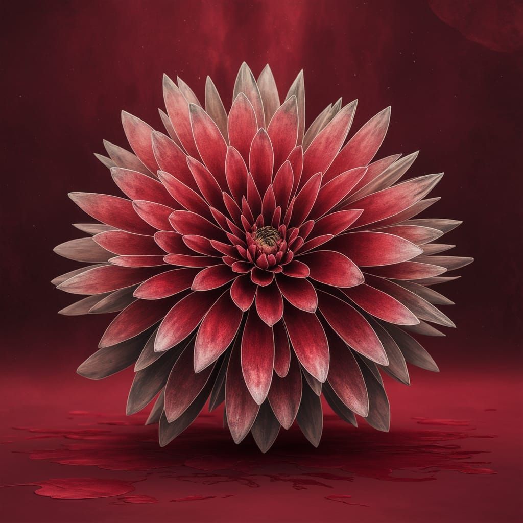 Surreal Abstract Ultraminimalism Art in Red Tones