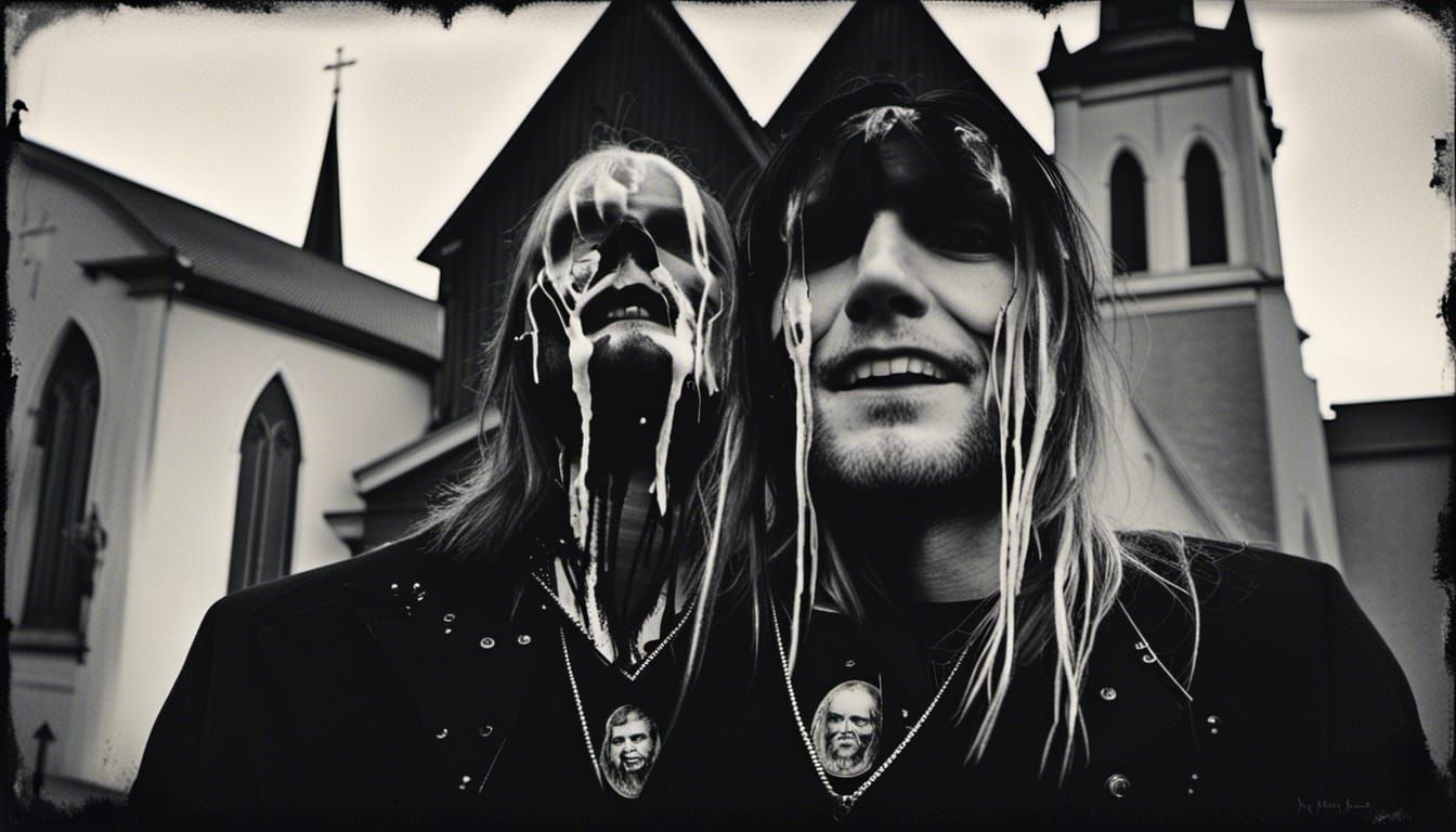 Norwegian Black Metal Band Member, Black and White Polaroid