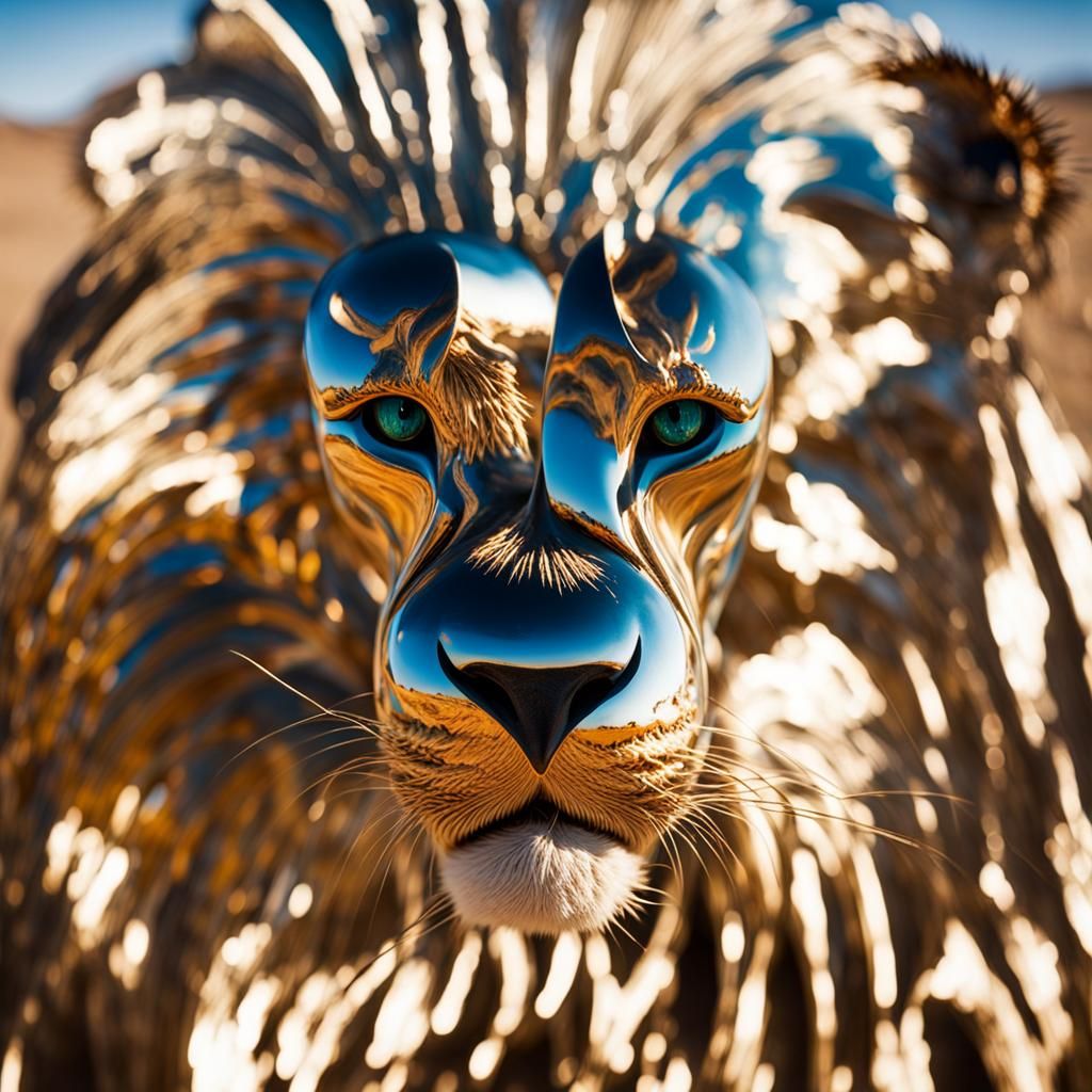 Surreal Fire Column in Desert, Salvador Dali Style