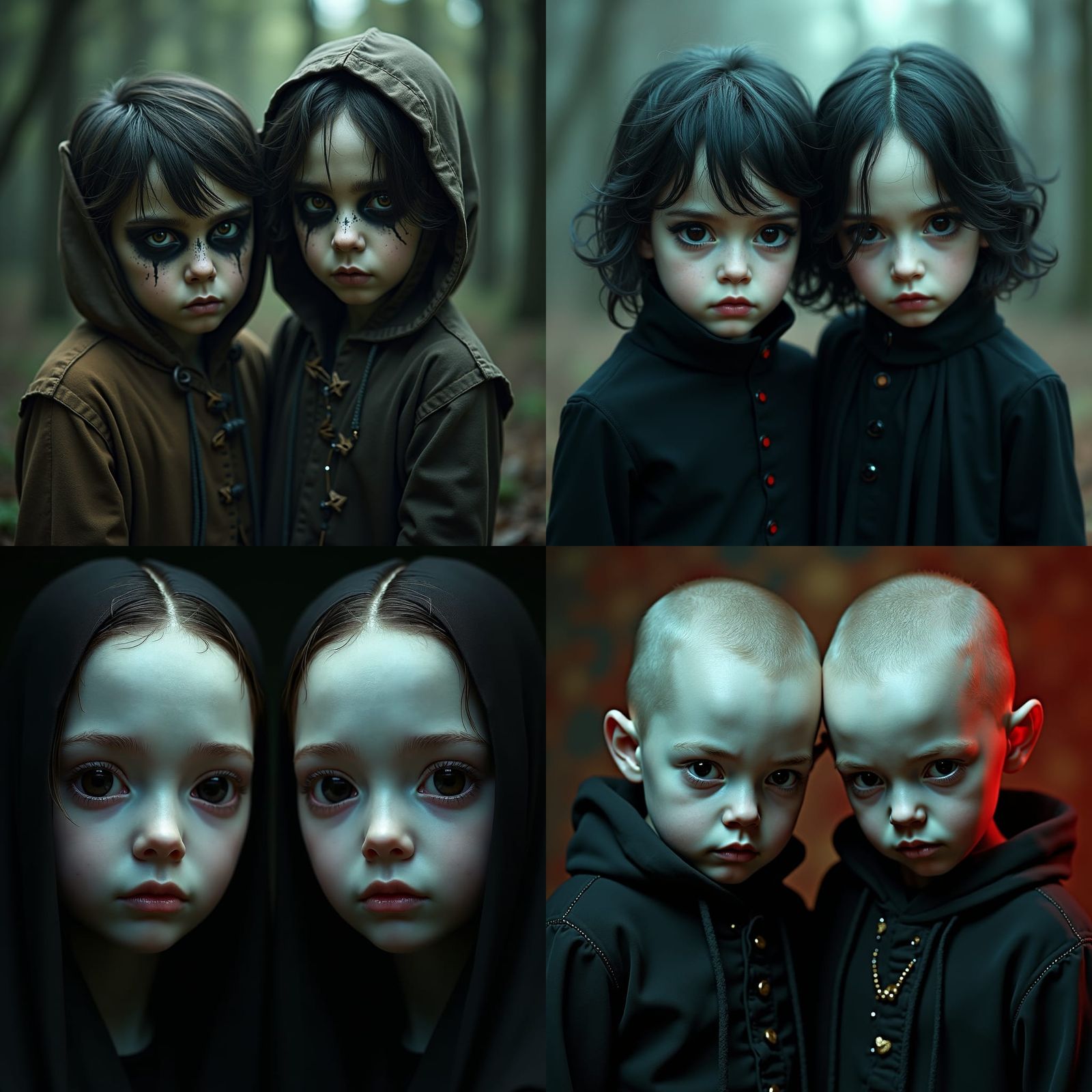 Hyperdetailed Portrait of Black Eyed Children