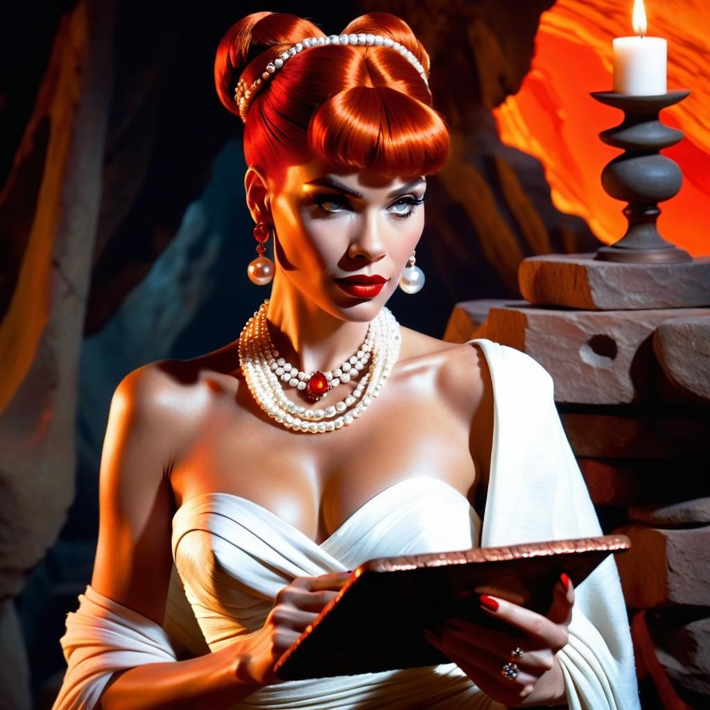 Stonepunk Wilma Flintstone in Ancient, Modern Harmony