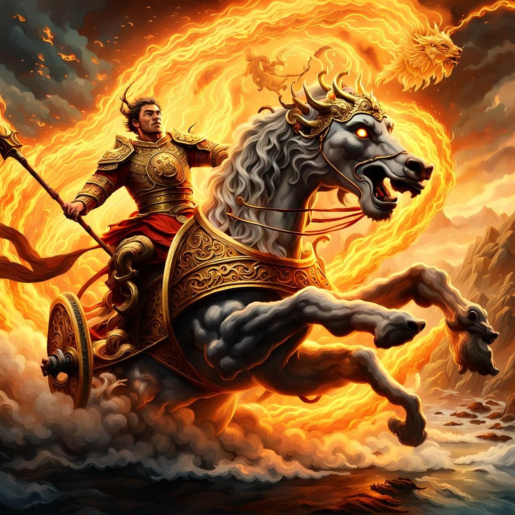 Apollo's Flaming Chariot Above the Underworld