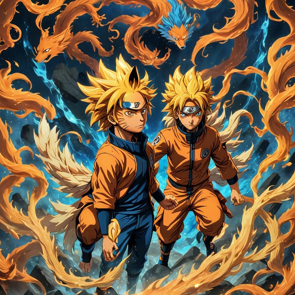 Naruto and Kurama: 3D Anime Art