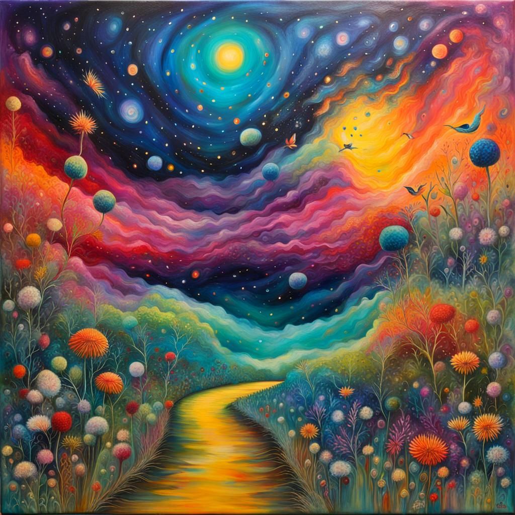 Magical Astral Nature in Encaustic Painting