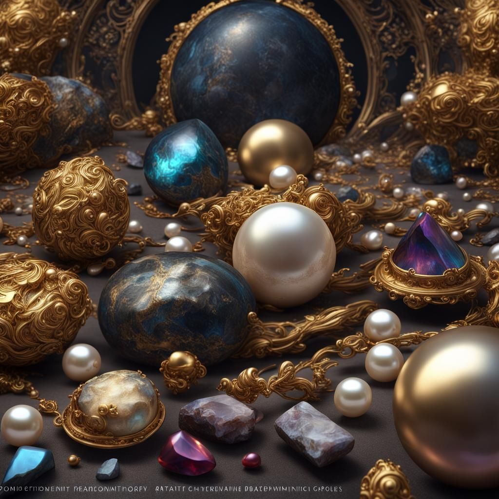 Baroque Cosmic Display of Precious Minerals