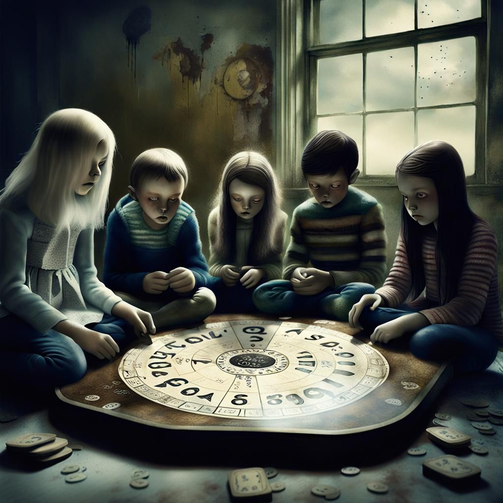 Vintage Ouija Board Séance in Abandoned Hospital